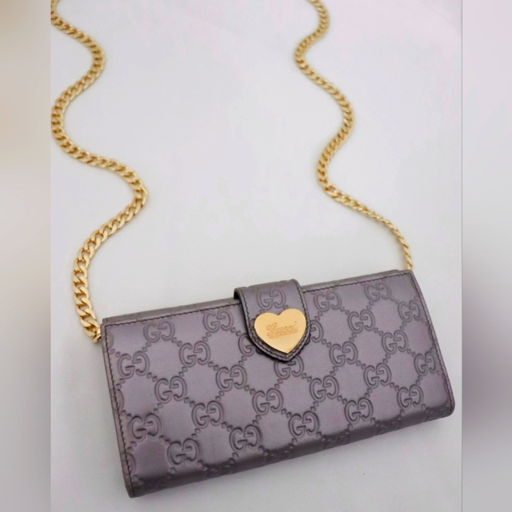 Gucci Guccissima Heart Continental Wallet, Authentic Luxury